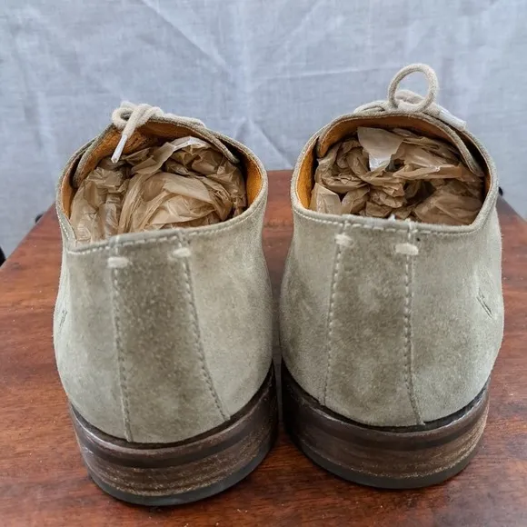 FRYE Mens Size 13 Green Suede Cap Toe Oxford Lace Up Shoes