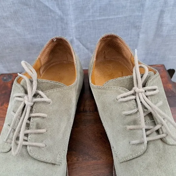 FRYE Mens Size 13 Green Suede Cap Toe Oxford Lace Up Shoes
