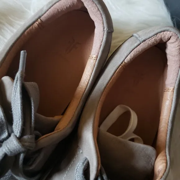 Frye *NEW* Ivy Low Lace Grey Leather Sneakers
