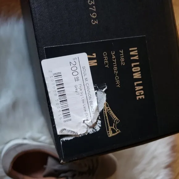 Frye *NEW* Ivy Low Lace Grey Leather Sneakers