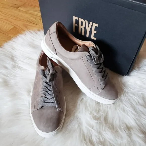 Frye *NEW* Ivy Low Lace Grey Leather Sneakers