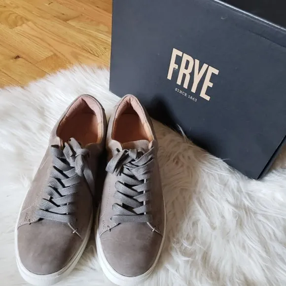 Frye *NEW* Ivy Low Lace Grey Leather Sneakers