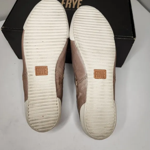 frye women leather slip on shoe melanie chelsea grey sz 6.5 with box distressed