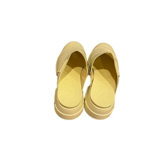 GANNI City Round-Toe Low-Heel Mules Yellow