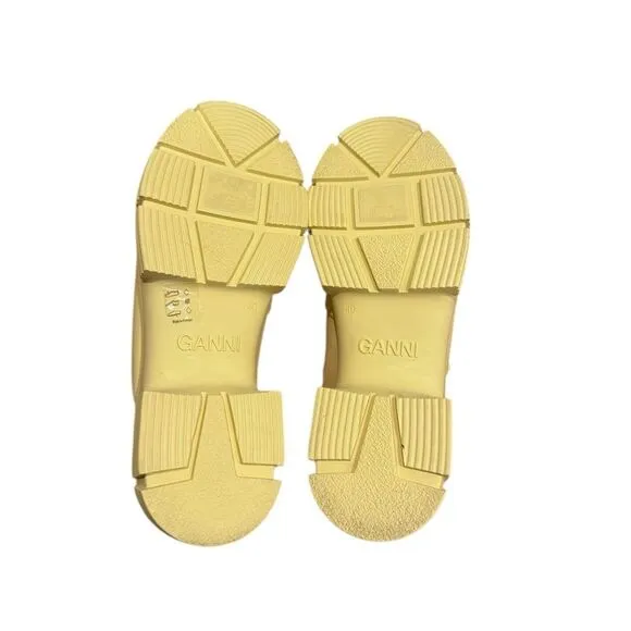 GANNI City Round-Toe Low-Heel Mules Yellow