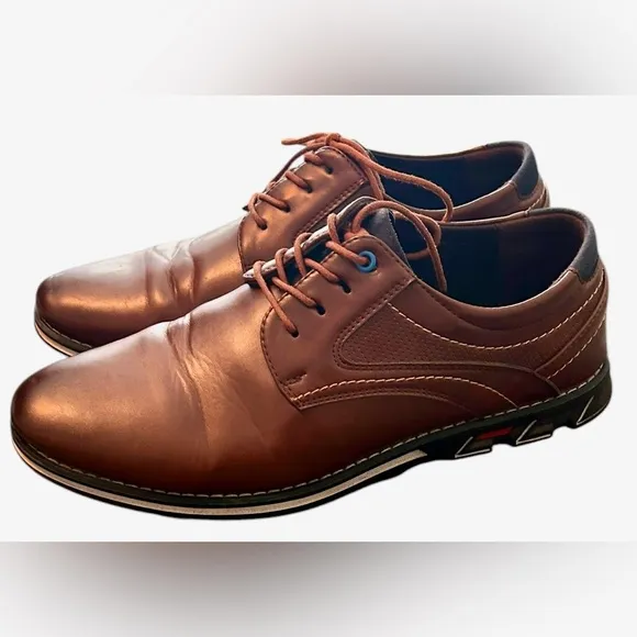 GATSBY Dress Shoes Lisse Oxford Orthopedic Leather Brown Mens Size 9 US