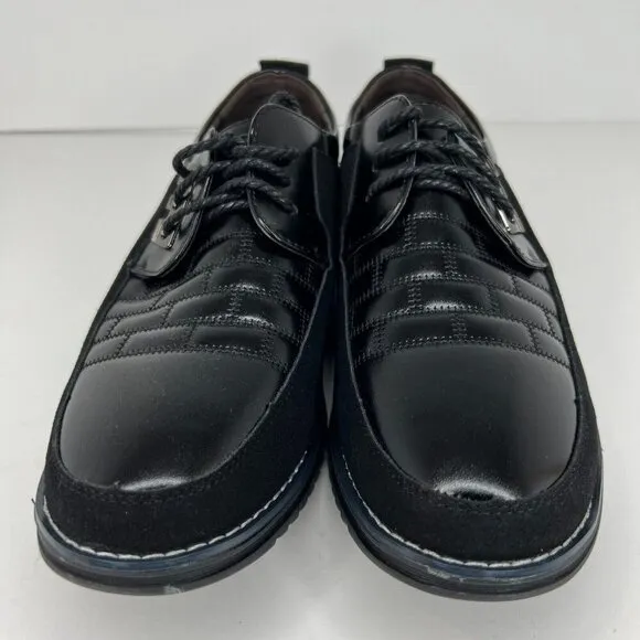 Gatsby Mens 898 Black Oxford Derby Orthopedic Lace Up Size 11 Leather Shoes