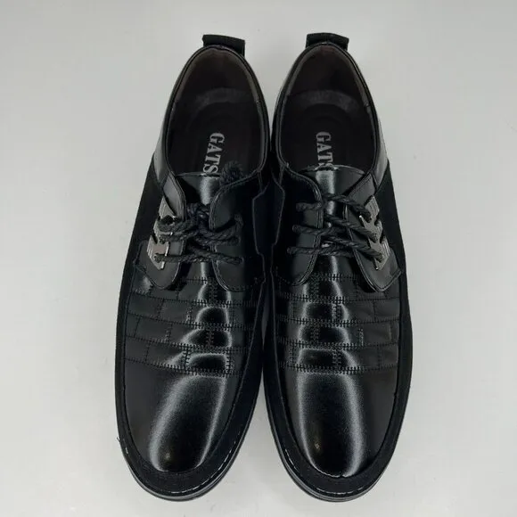 Gatsby Mens 898 Black Oxford Derby Orthopedic Lace Up Size 11 Leather Shoes
