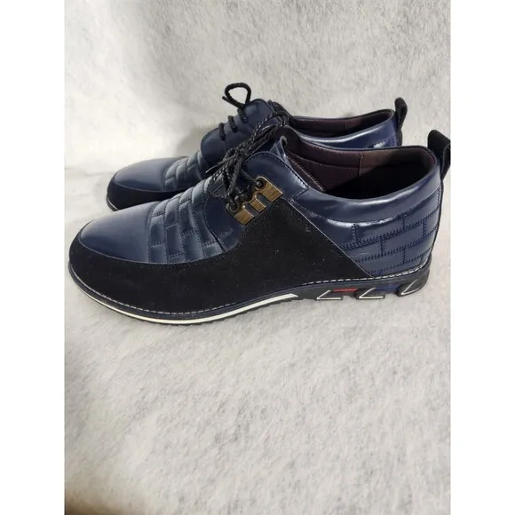 Gatsby Men's Oxford Derby Orthopedic Leather Shoes Size 10 Blue