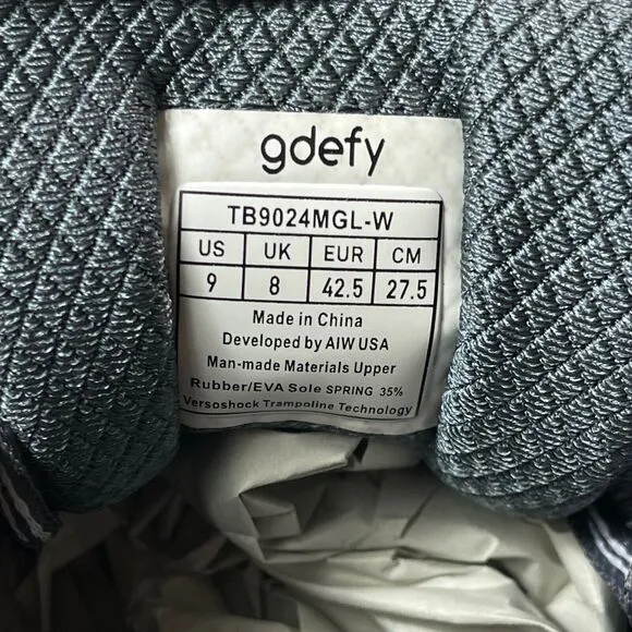 Gdefy Shoes Mens Size 9 Black Athletic Walking Sneakers Corrective Fit Orthotics