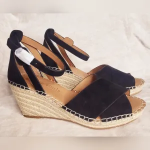 Gentle Souls By Kenneth Cole Wedge Sandal Black Wedge Sandals - Black NWOT - 7M