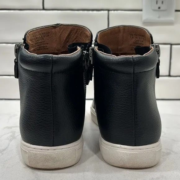Gentle Souls “ Carter” Black Leather Sneaker Style Ankle Boots Size 7.5
