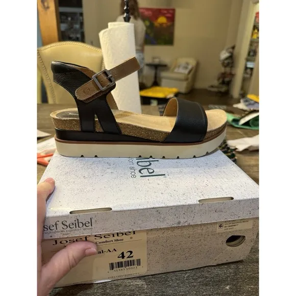 Germany Comfort Leather Platform Sandals Josef Seibel Clea 01 Size 42 US 11