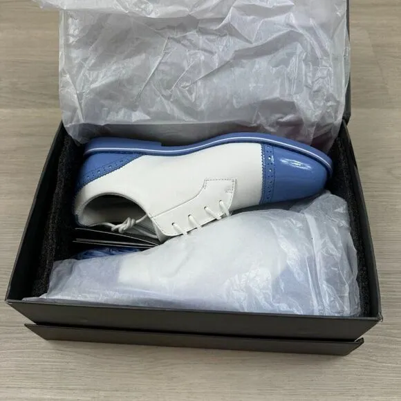 G/Fore Cap Toe Gallivanter Golf Shoes Womens 8 Carolina Blue White G4LS22EF04