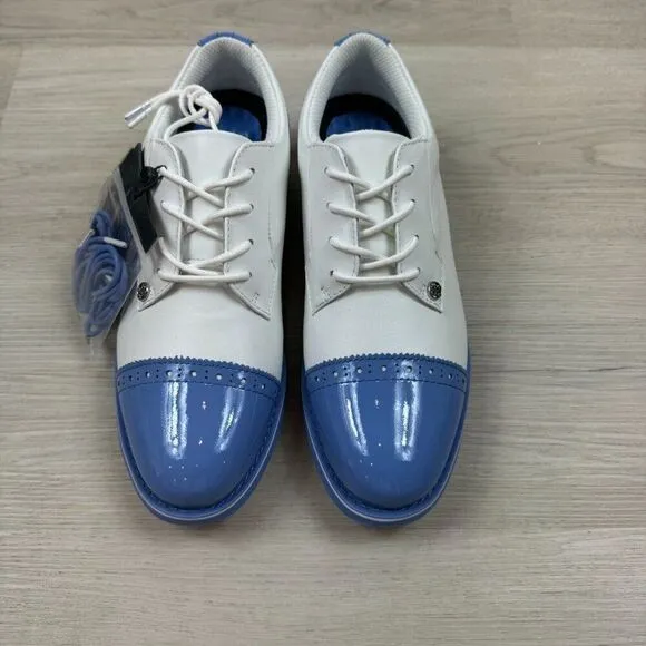 G/Fore Cap Toe Gallivanter Golf Shoes Womens 8 Carolina Blue White G4LS22EF04