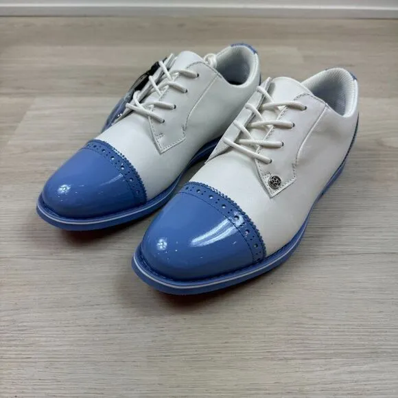 G/Fore Cap Toe Gallivanter Golf Shoes Womens 8 Carolina Blue White G4LS22EF04