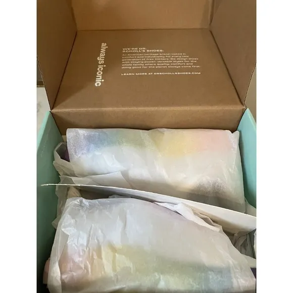 Girl /youth Size 1 Tennis Shoe Dr. Scholl's Time Off Sneaker White, Rainbow. NEW