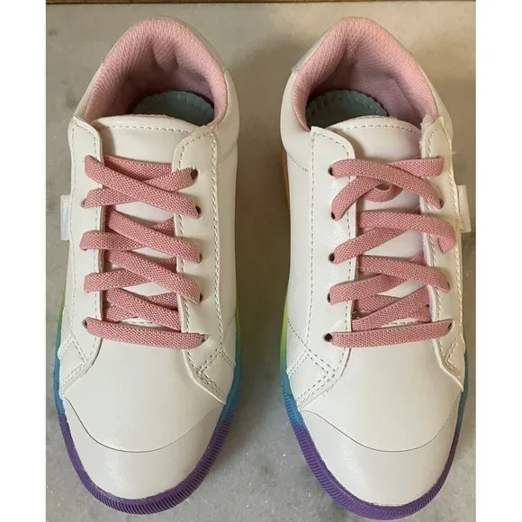 Girl's Sneakers 13 Dr. Scholl's Time Off Tennis Shoes White,Rainbow.