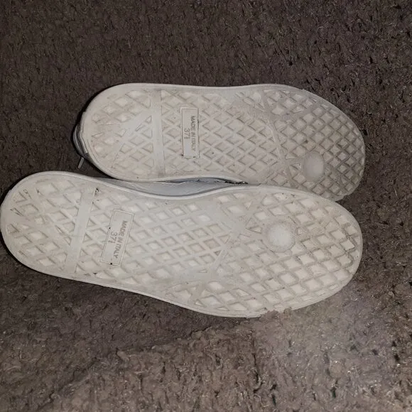 GIUSEPPE ZANOTTI-London-Double/Back Zip White Leather Sneakers-Sz 37.5-Excellent