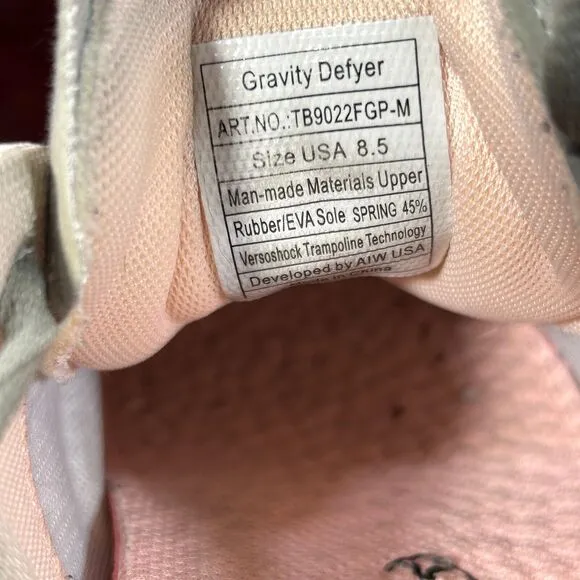 GRAVITY DEFYER GDEFY Women 8.5 Sneakers Shoes Ion Gray Pink Athletic Walking