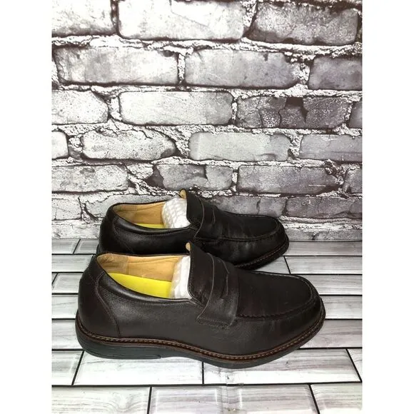 Gravity Defyer Ludvig Brown Leather Slip On Loafers Shoes Men’s Sz 8M US/41EU