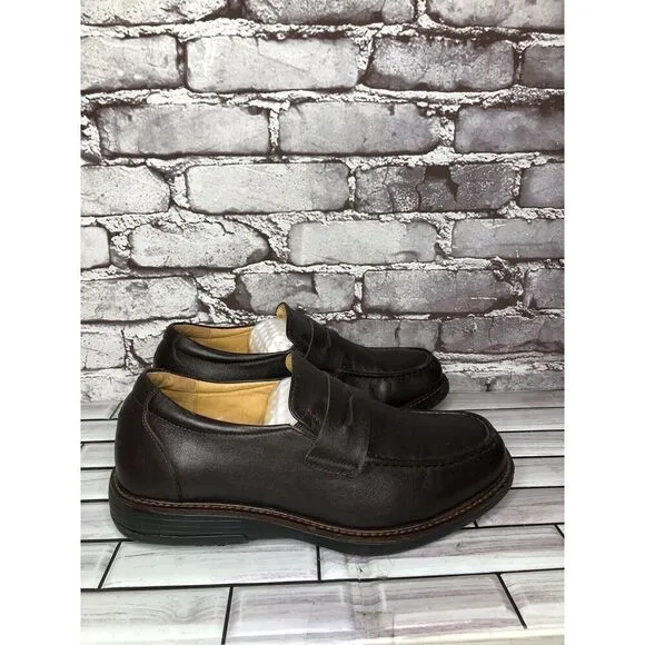 Gravity Defyer Ludvig Brown Leather Slip On Loafers Shoes Men’s Sz 8M US/41EU