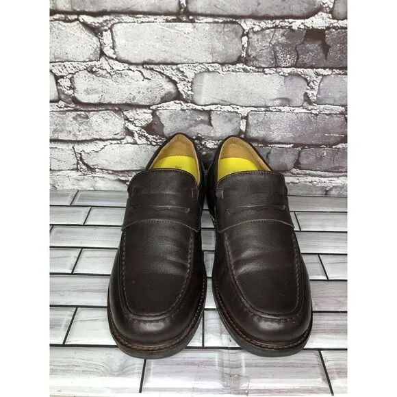 Gravity Defyer Ludvig Brown Leather Slip On Loafers Shoes Men’s Sz 8M US/41EU
