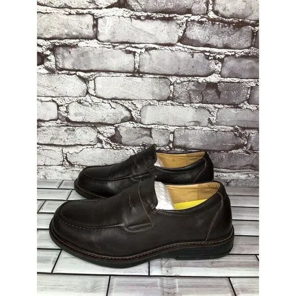 Gravity Defyer Ludvig Brown Leather Slip On Loafers Shoes Men’s Sz 8M US/41EU