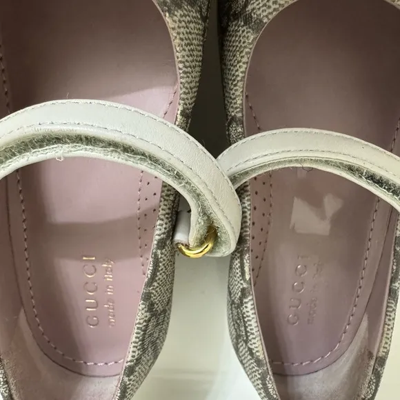Gucci Gray and Gold Dress Shoes with Elegant Design