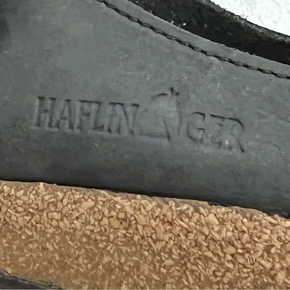 Haflinger Black Leather Buckle Strap Sandals 39