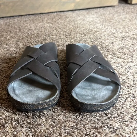 Haflinger Bo slide sandals with cross straps Size 10 Gray