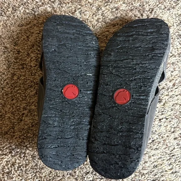 Haflinger Bo slide sandals with cross straps Size 10 Gray