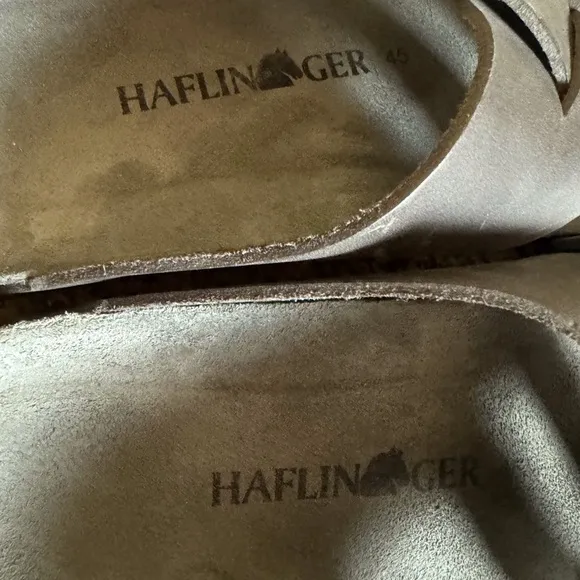 Haflinger Bo slide sandals with cross straps Size 10 Gray