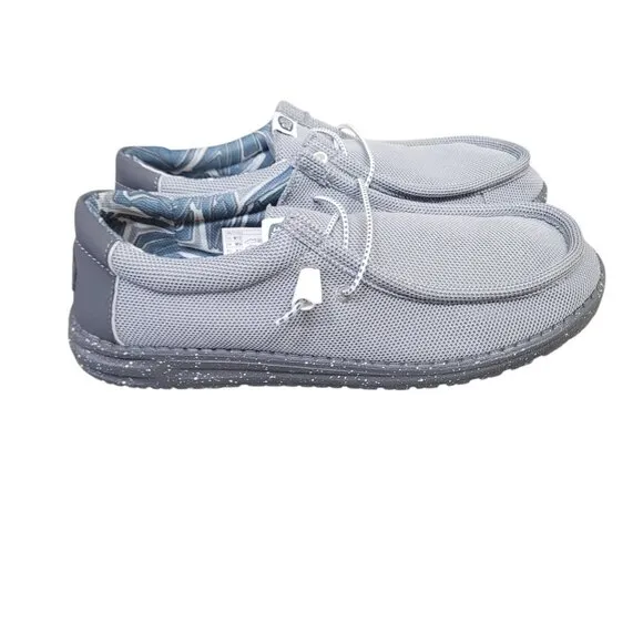 Hey Dude Men's Wally Cold Shoe Gray Comfort Slip On Casual Shoes Size 10