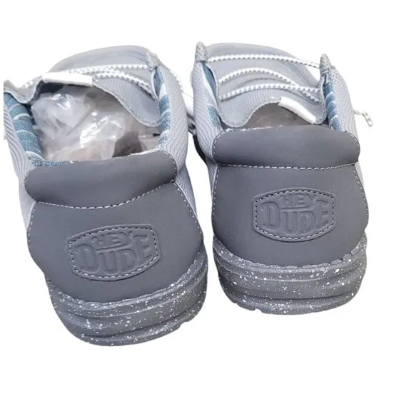 Hey Dude Men's Wally Cold Shoe Gray Comfort Slip On Casual Shoes Size 10