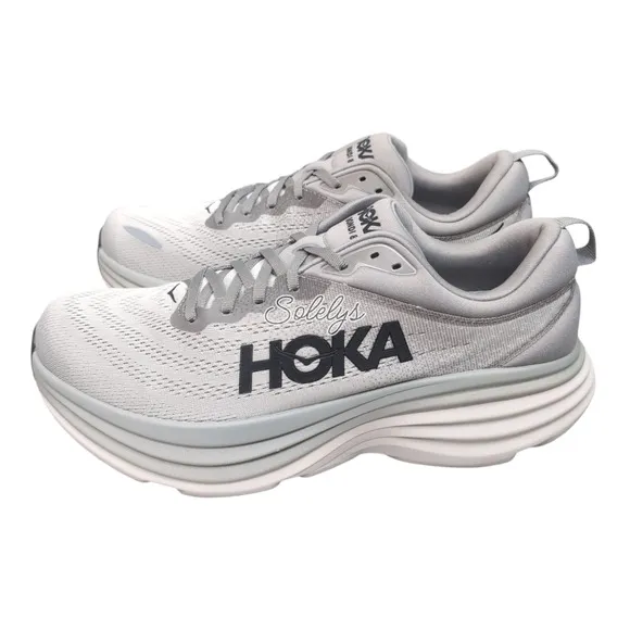 HOKA ONE Bondi 8 Sharkskin Harbor Mist Grey Run Walk Comfort Sneaker Men 11.5D