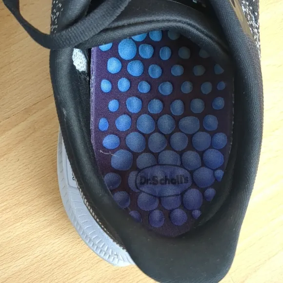 Hoka One One Kawana Black White Womens Size 9.5 Dr Scholl's Insoles