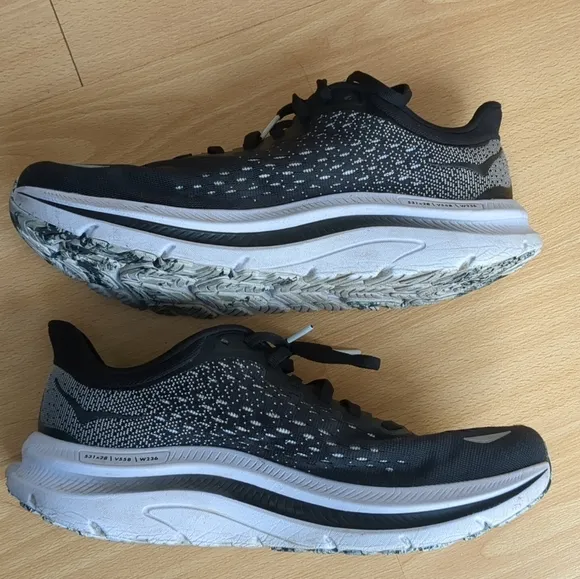 Hoka One One Kawana Black White Womens Size 9.5 Dr Scholl's Insoles