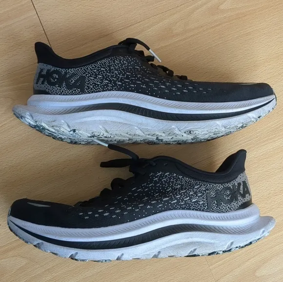 Hoka One One Kawana Black White Womens Size 9.5 Dr Scholl's Insoles