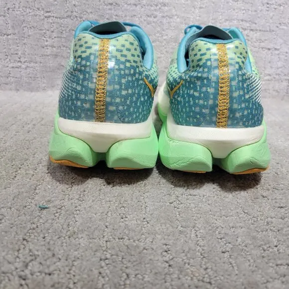 Hoka One One Mach X Mens Size 12D Ocean Mist / Lime Glow Mesh Running Sneakers