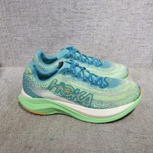 Hoka One One Mach X Mens Size 12D Ocean Mist / Lime Glow Mesh Running Sneakers