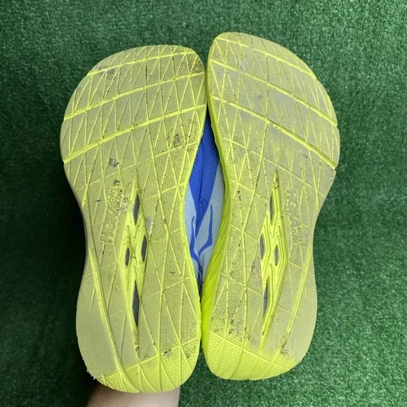 Hoka One One Men's Carbon X Comfort Lace Up Running Shoes Blue / Yellow Size 9