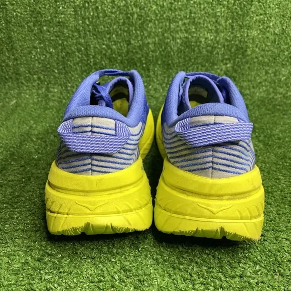 Hoka One One Men's Carbon X Comfort Lace Up Running Shoes Blue / Yellow Size 9