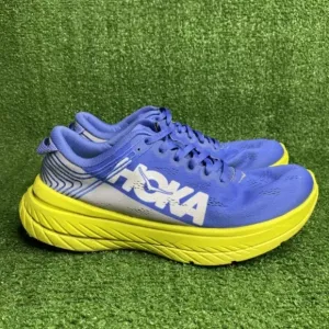 Hoka One One Men's Carbon X Comfort Lace Up Running Shoes Blue / Yellow Size 9
