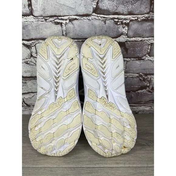 Hoka One One Clifton 8 1119394 BDBBW White Yellow Running Sneakers Sz 8B US/40EU