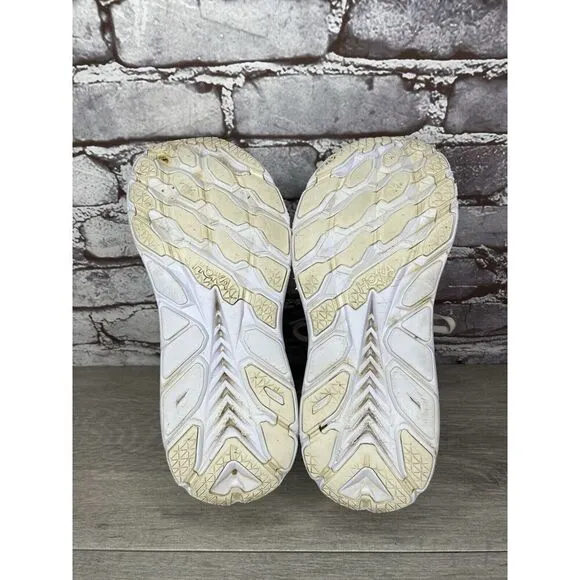 Hoka One One Clifton 8 1119394 BDBBW White Yellow Running Sneakers Sz 8B US/40EU
