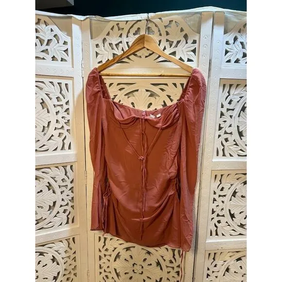 House of CB Baby Pink Chiffon Cutout Halter Mini Dress Size M Medium