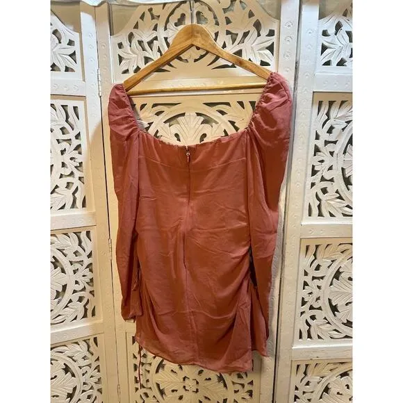House of CB Baby Pink Chiffon Cutout Halter Mini Dress Size M Medium