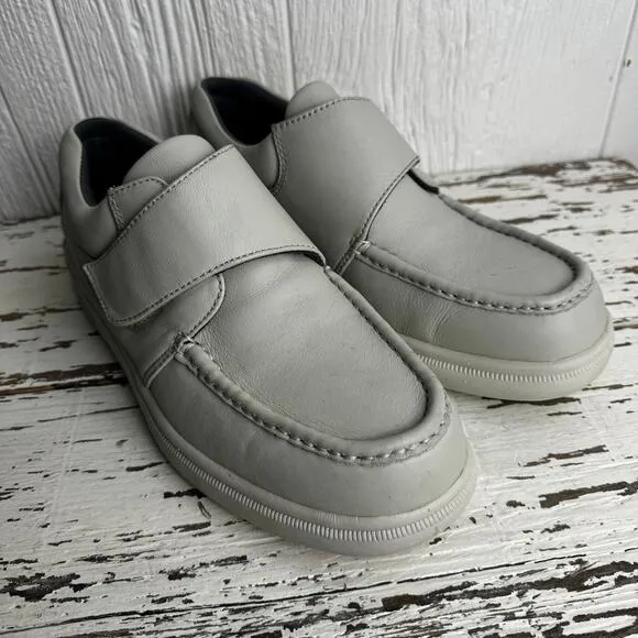 Hush Puppies Gil Shoes in Sport White Men's Sz 10.5 M Comfort Curve Loafer Gray