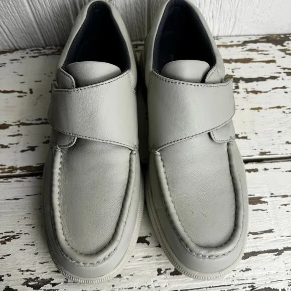 Hush Puppies Gil Shoes in Sport White Men's Sz 10.5 M Comfort Curve Loafer Gray